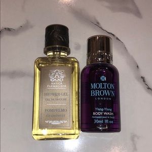 2 travel size body washes